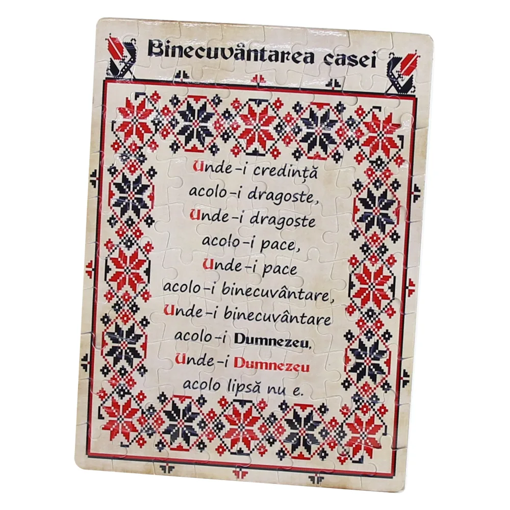 Puzzle magnetic 80 piese "Binecuvantarea Casei" 14 x 20 cm