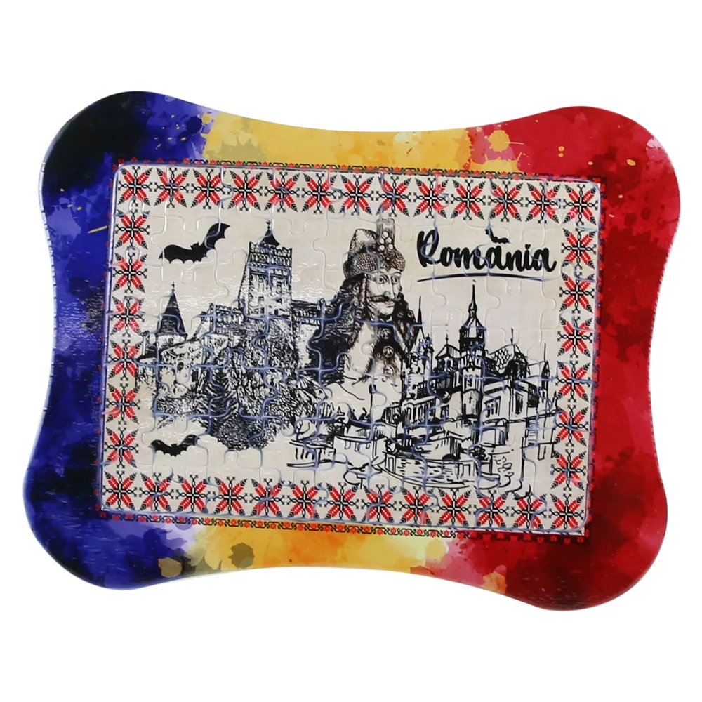 Puzzle in rama Romania 24x19 CM, tricolor