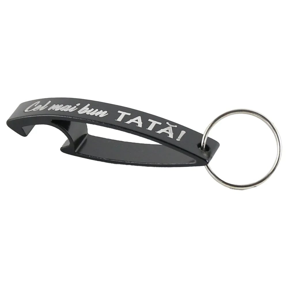 Breloc cu desfacator de sticle "Cel mai bun Tata", 6.5 CM, negru