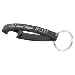Breloc cu desfacator de sticle "Cel mai bun Sot", 6.5 CM, negru