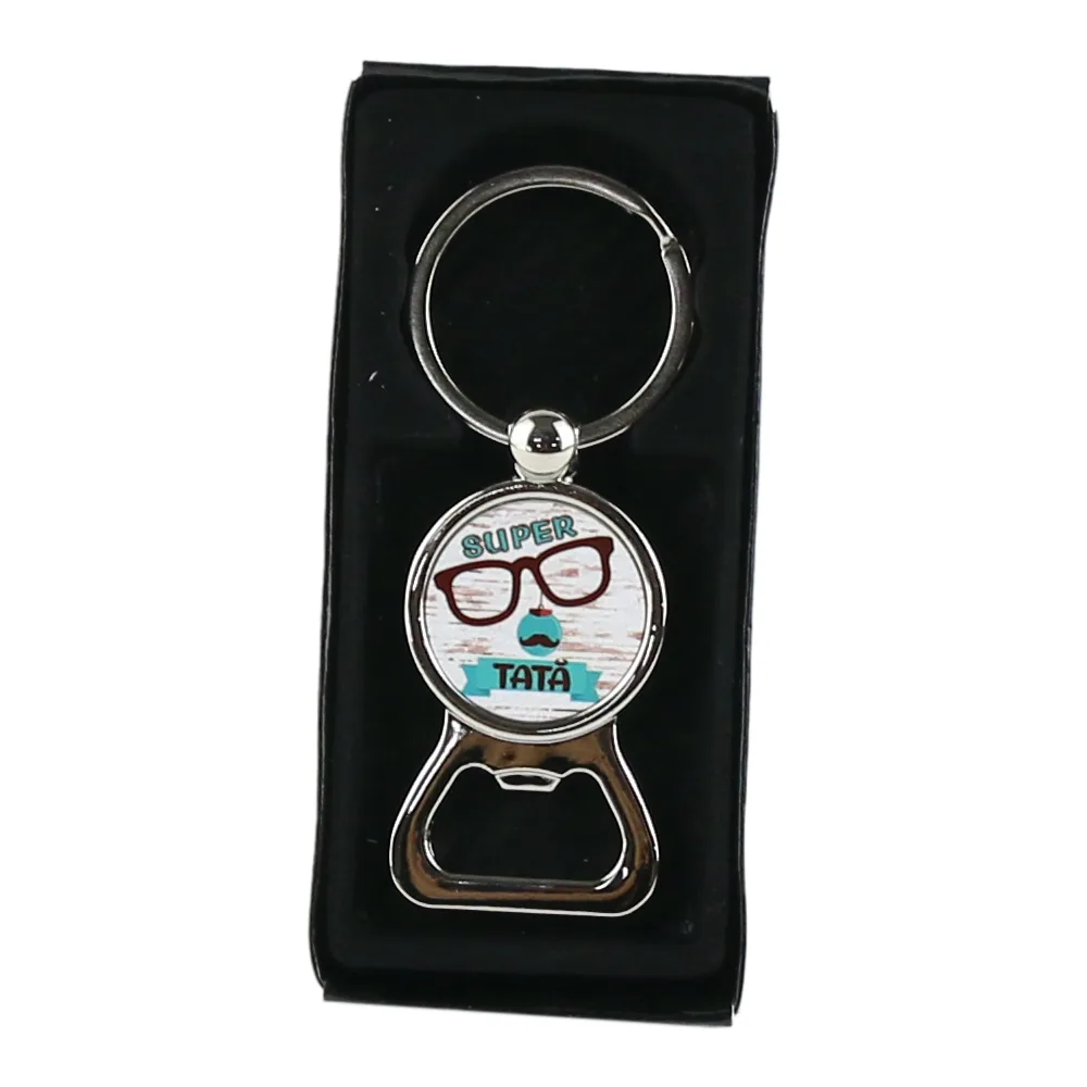 Breloc cu desfacator de sticle "Super Tata" 3x8 CM