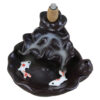 Candela ceramica backflow pentru con parfumat 10x7 CM, cu pesti