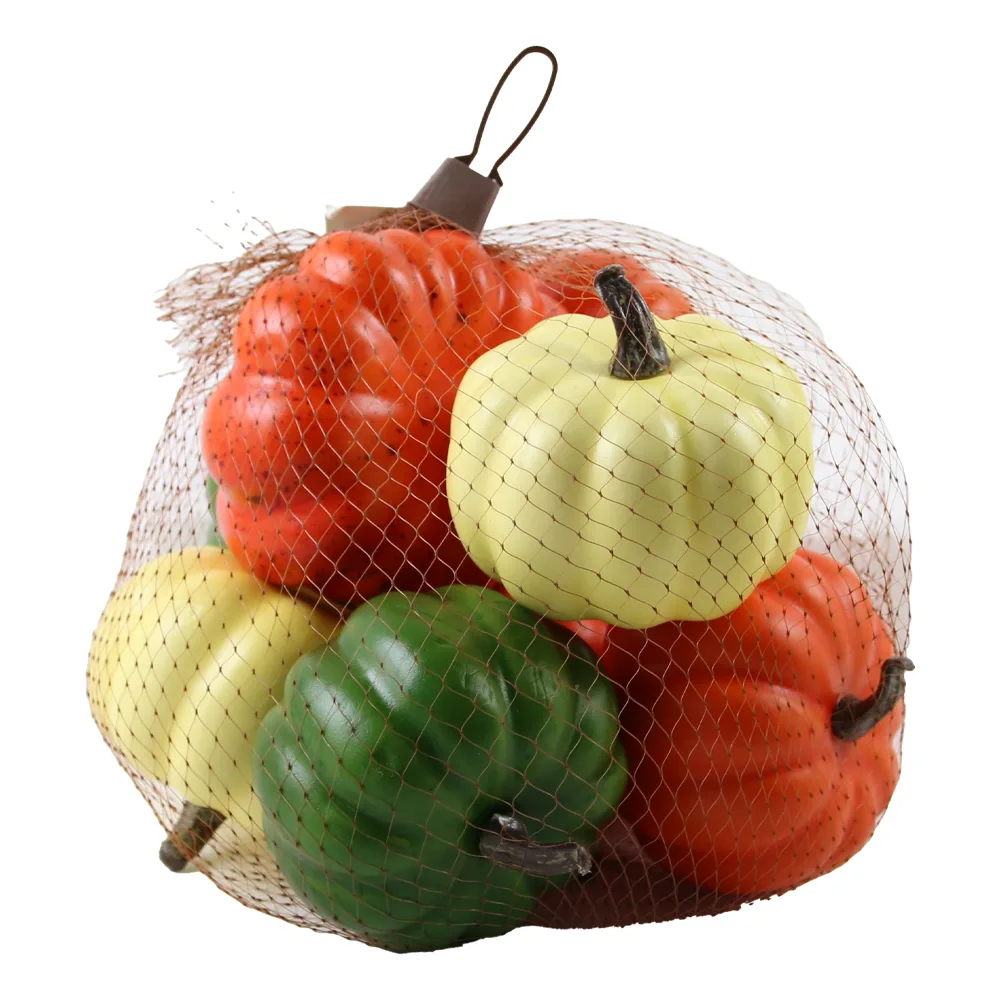 Set 8 dovlecei decorativi din polifoam 7- 10 cm, multicolor - imagine 2
