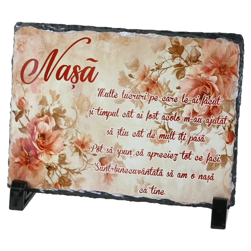 Placa ardezie "Nasa...Multe lucruri..." 19x14 CM