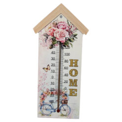 Termometru din lemn "Home", 11x24 CM, Lavanda/Trandafiri - imagine 5