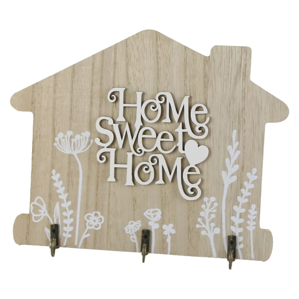 Suport pentru chei din lemn, 18x15 CM "Home Sweet Home", Casuta - imagine 2