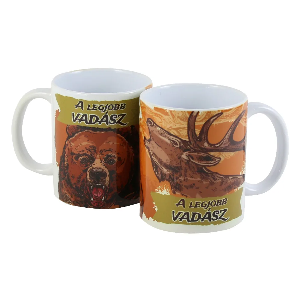 Cana ceramica "A legjobb Vadasz" 330 ml, Urs/Cerb