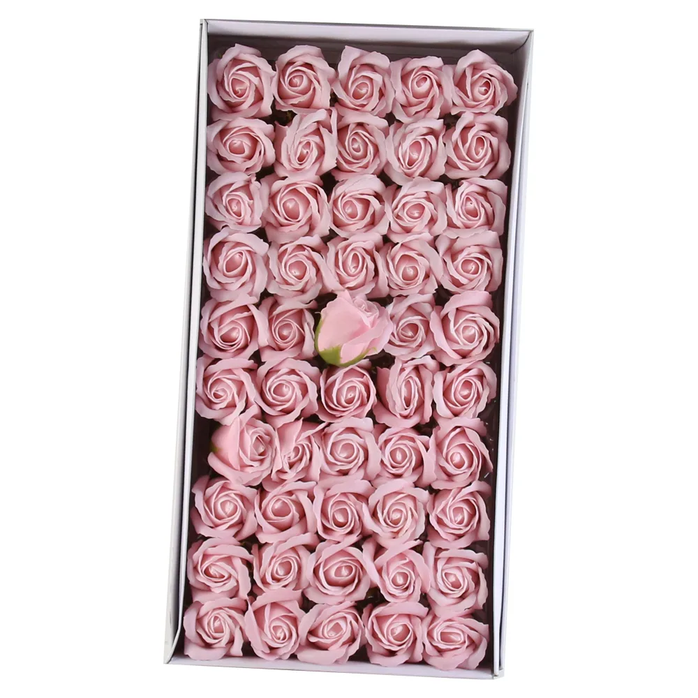 Trandafiri de sapun, 5 CM, 50 de bucata/cutie - Roz pal