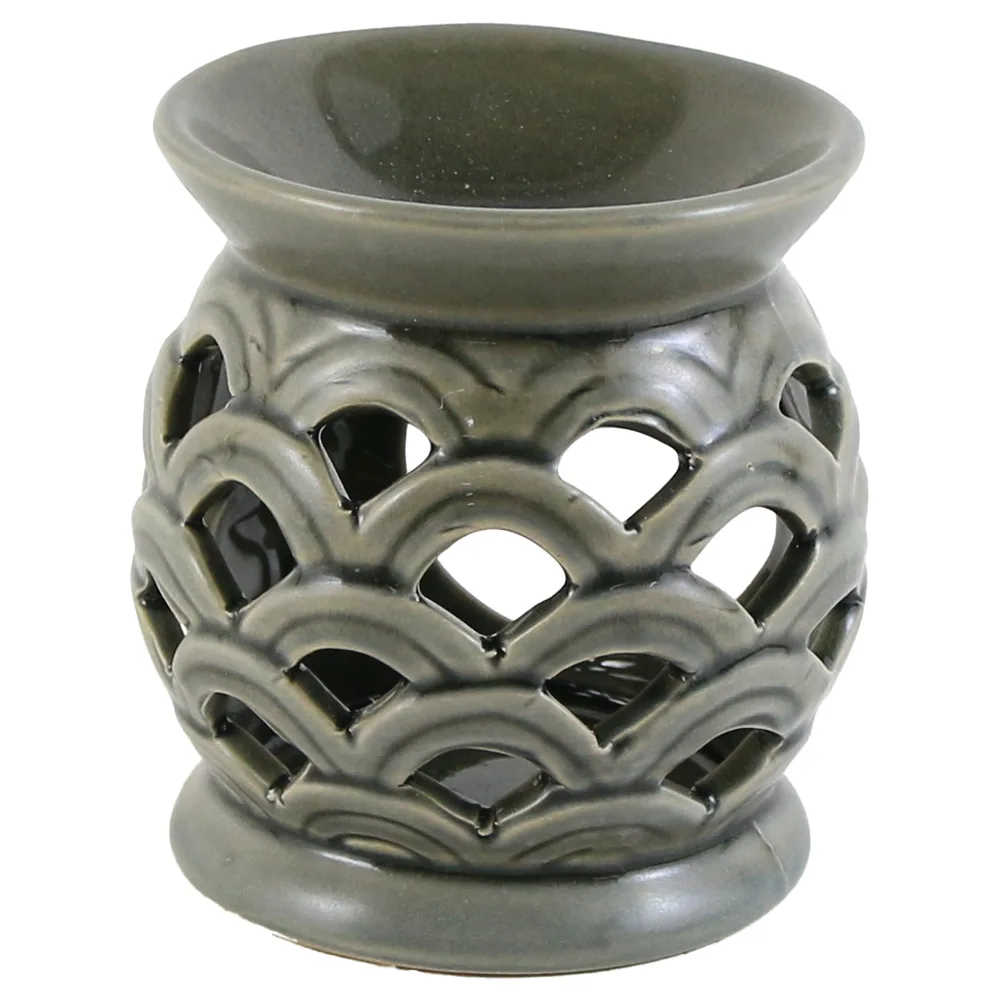 Candela aromaterapie din ceramica, 8x9 CM, verde