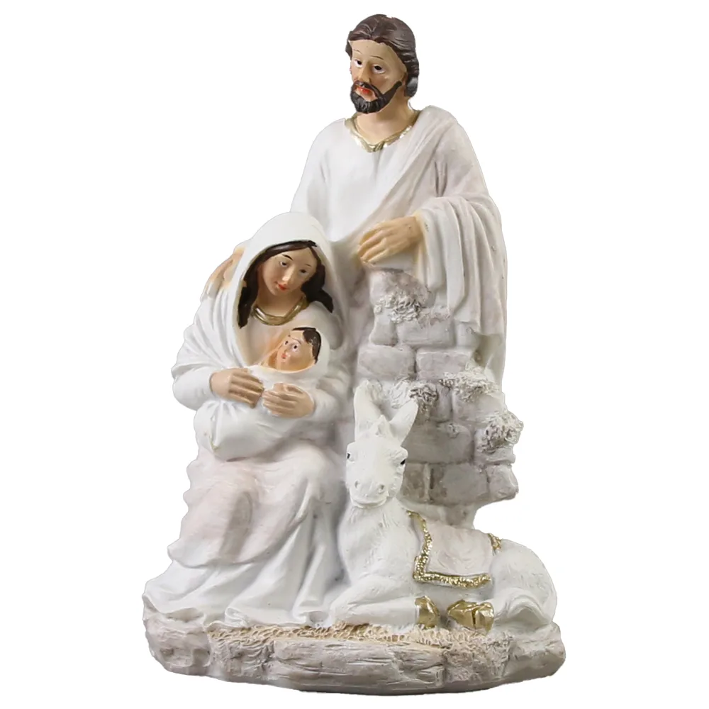 Decoratiune Sfanta Familie 8x13 CM, din rasina, Betleem