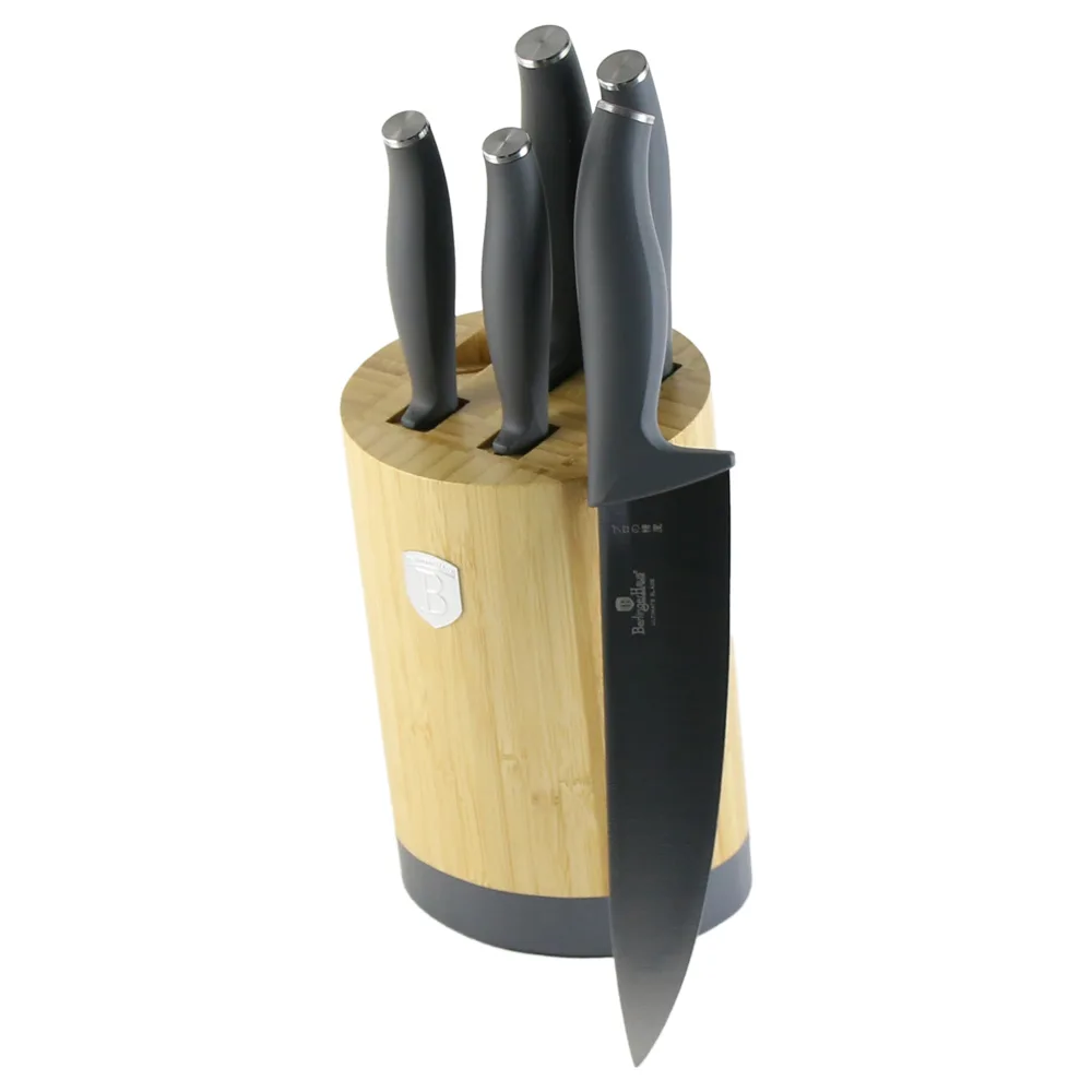 Set 5 cutite cu suport bambus, Aspen, Berlinger Haus, rotund