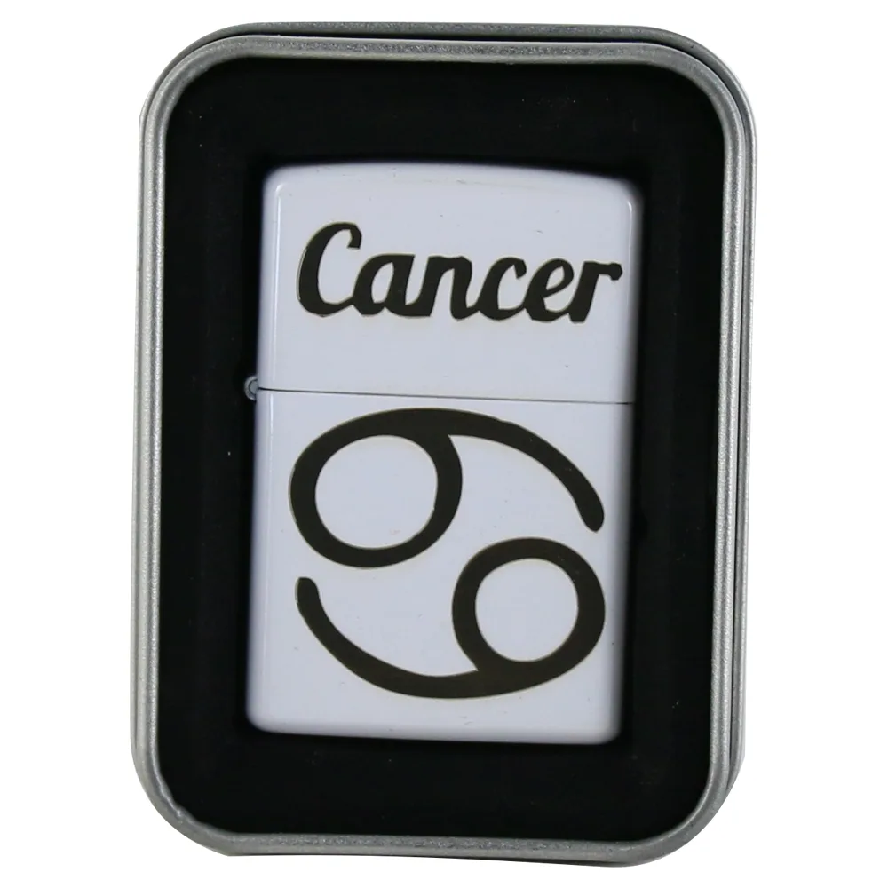 Bricheta metalica "Cancer", 3.5x5 CM, Alb, Rac