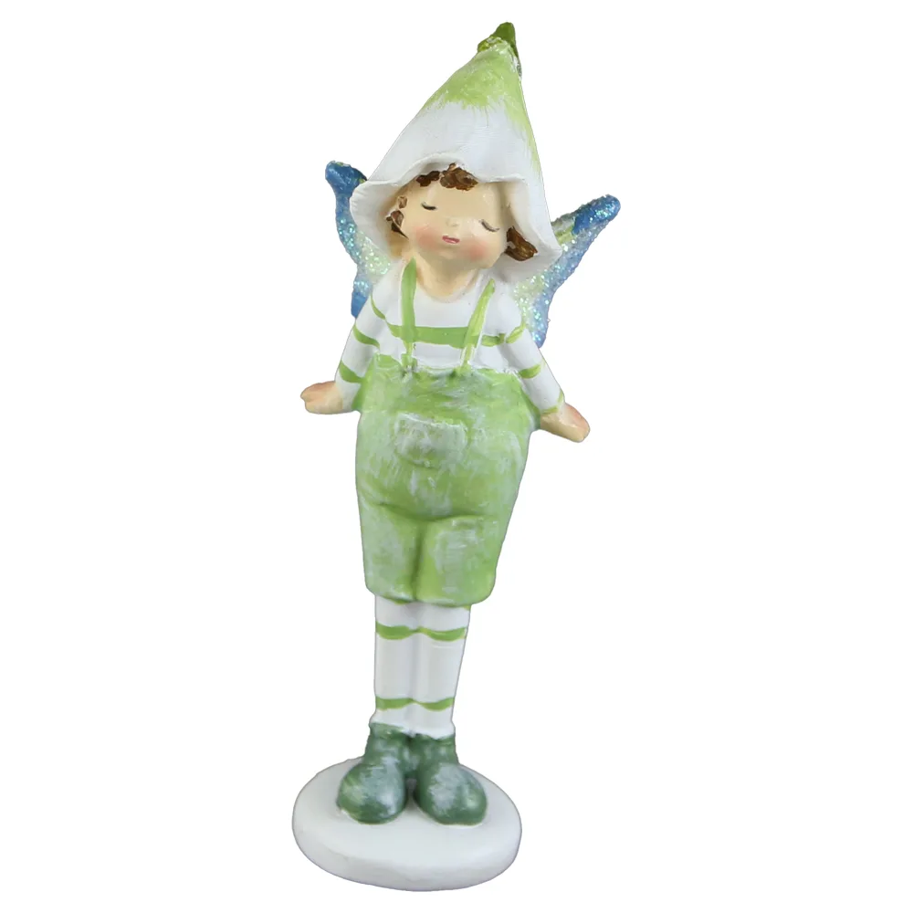 Figurina cu aripi Fluture 4x10 CM, Verde, din rasina - imagine 2