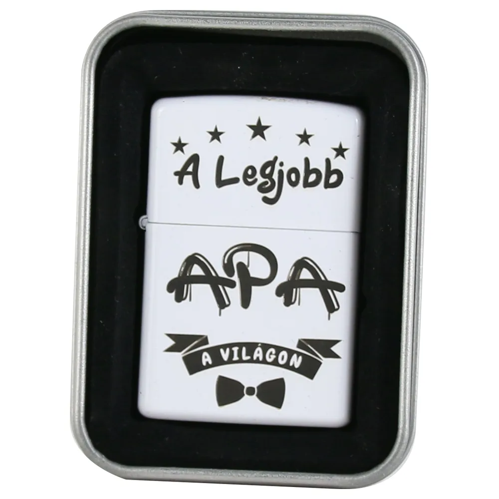 Bricheta metalica "A legjobb Apa a vilagon", 3.5x5 CM, Alb