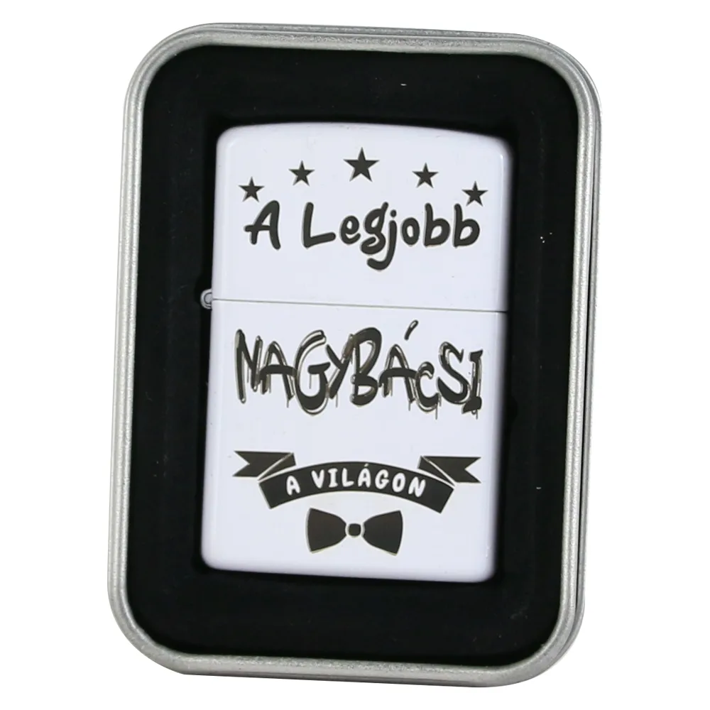 Bricheta metalica "A legjobb Nagybacsi a vilagon", 3.5x5 CM, Alb