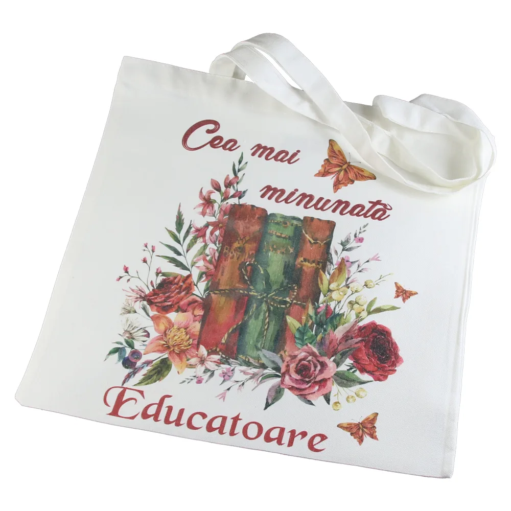 Sacosa Textil "Cea mi minunata Educatoare", 40x40 CM