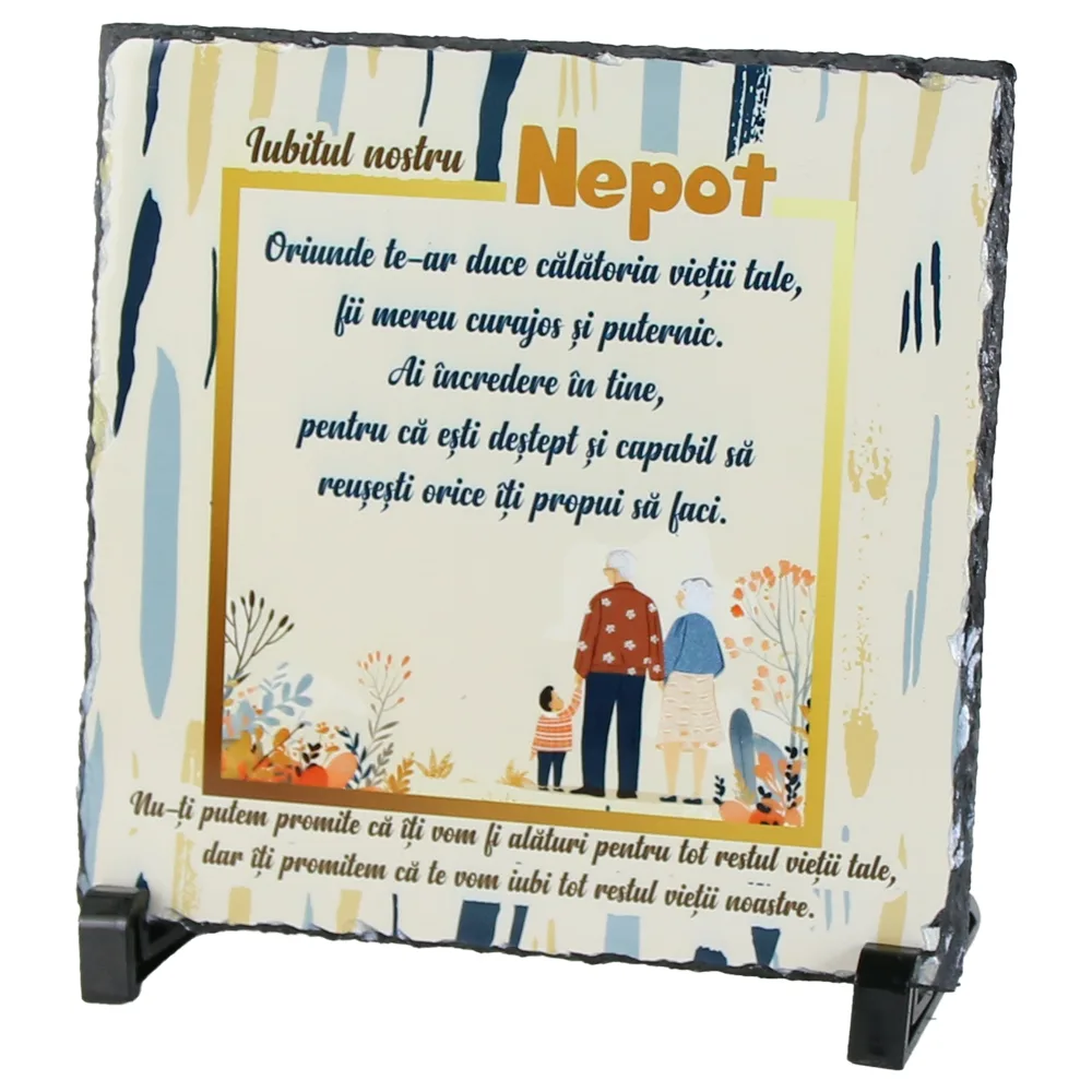Placa ardezie "Iubitul nostru Nepot..." 19x19 CM