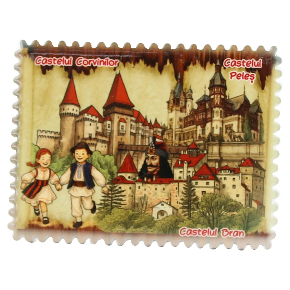 Magnet din ceramica "Romania" 8x6 CM, Castele