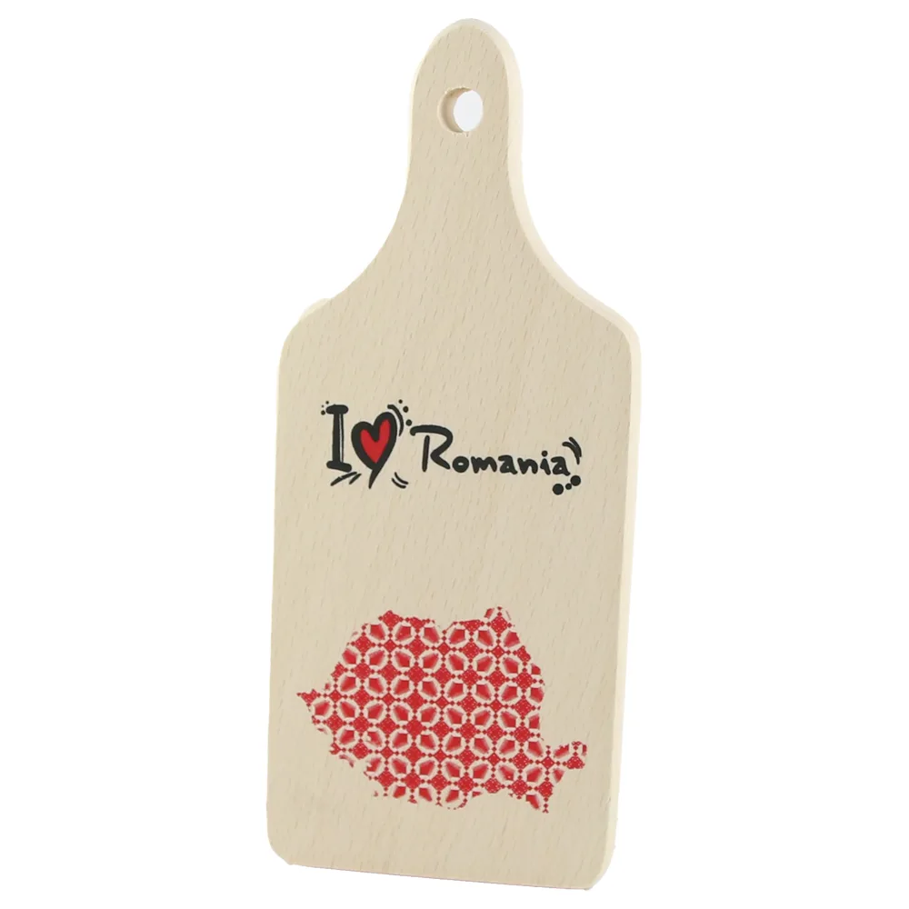 Tocator decorativ I love Romania  9.5 x 23 cm Harta Romaniei