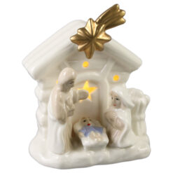 Alternative view of Decoratiune Sfanta Familie din ceramica, cu led, 10x11 CM, Betleem