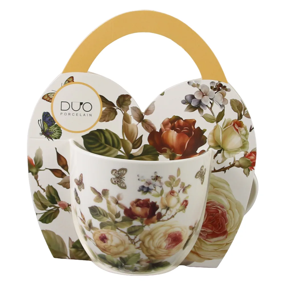 Cana portelan 460 ml "Zahra" in ambalaj decorativ - imagine 2