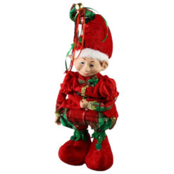 Alternative view of Figurina Elf cu picioare extensibile 60/40 CM, Rosu