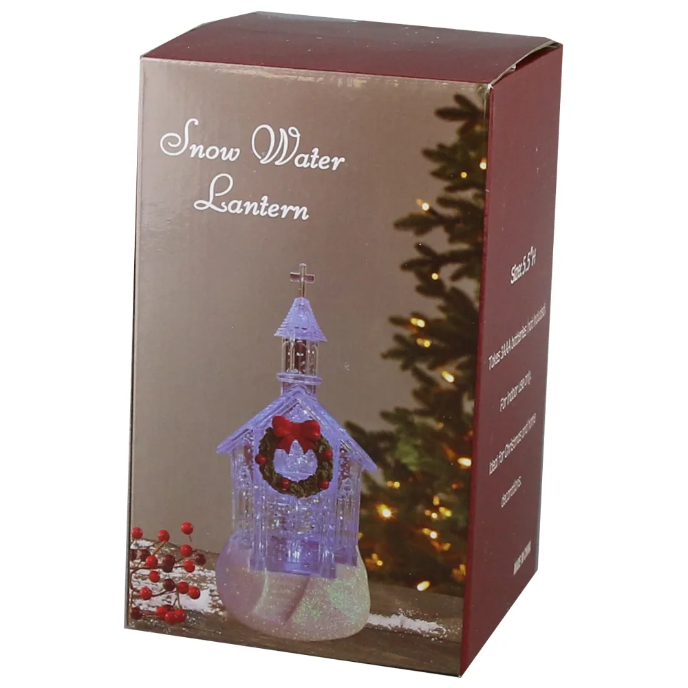 Ornament Craciun cu led, 7.5x14.5 CM, Biserica - imagine 2