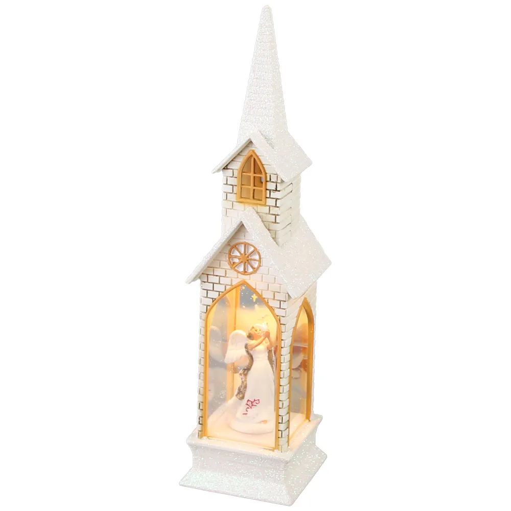 Ornament Craciun cu led, 5x21 CM, Biserica, Inger
