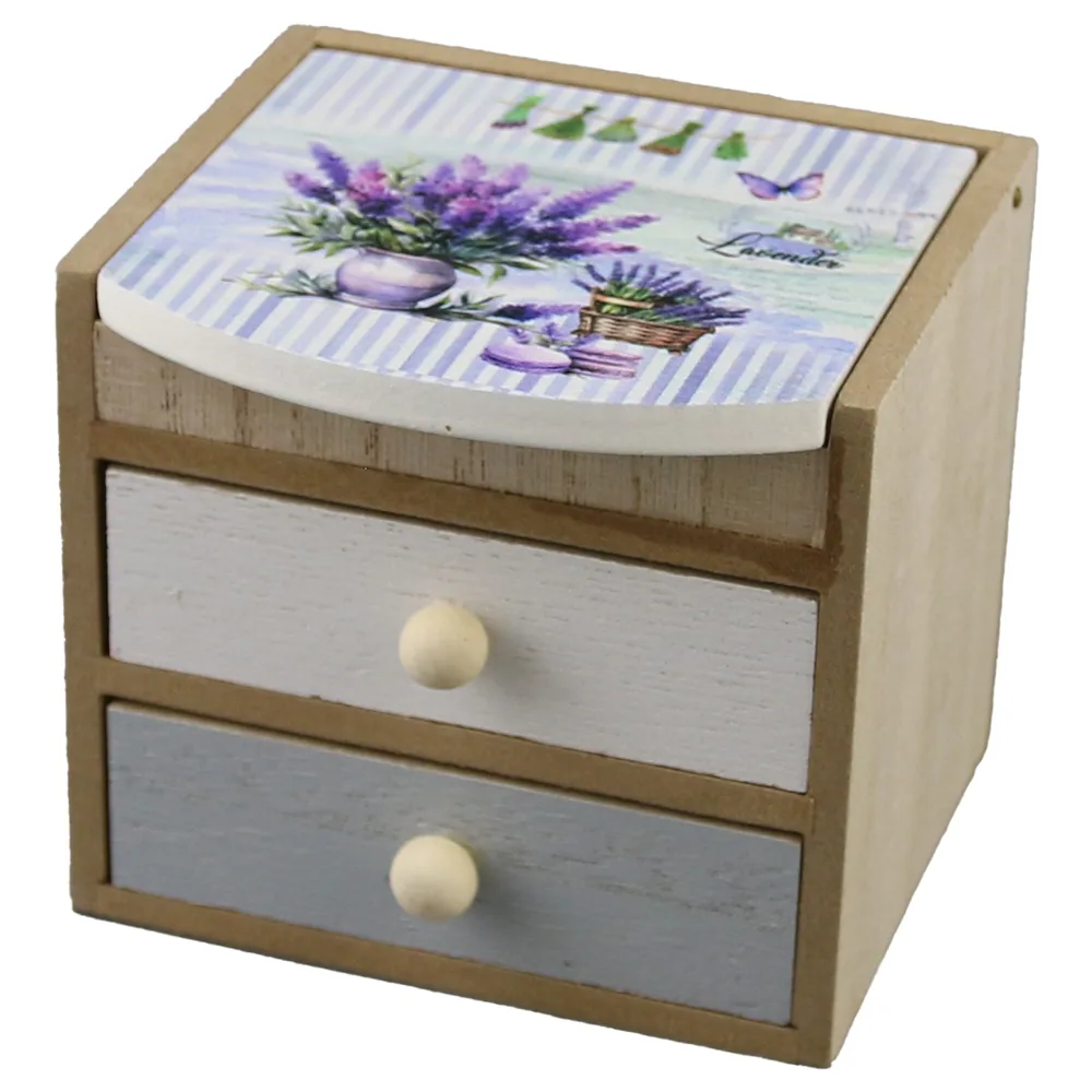 Cutie bijuterii din lemn 9.5x8.5x8.5 cm, Lavender