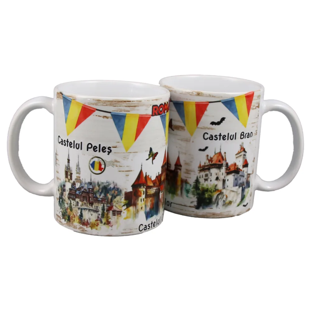 Cana din ceramica Castele din Romania 330 ml - imagine 2