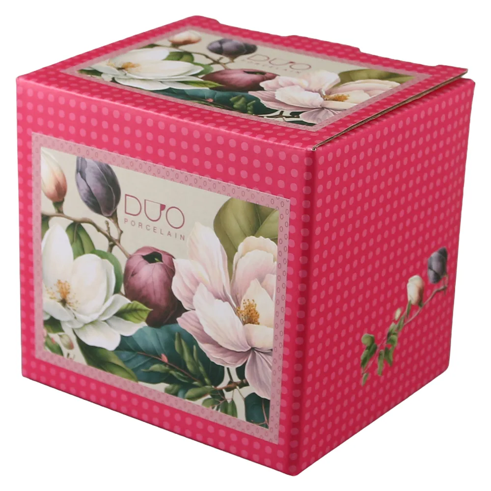 Cana portelan cu infuzor metalic si capac 430 ml "Magnolie" in cutie decorativa - imagine 3