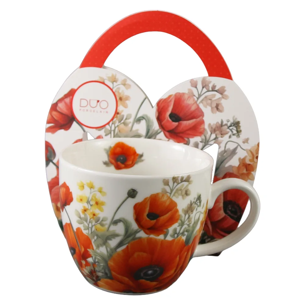 Cana portelan 460 ml "Poppies" in ambalaj decorativ