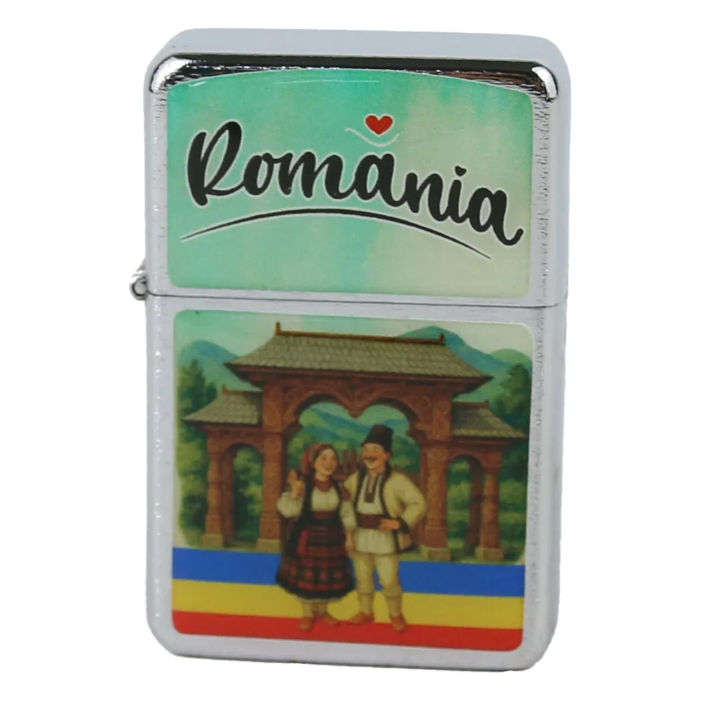 Bricheta metalica "Romania", Poarta traditionala, 4x6 CM