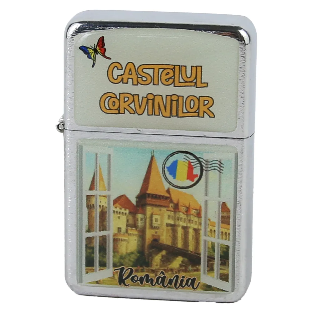 Bricheta metalica Castelul Corvinilor 4 x 6 cm, Romania