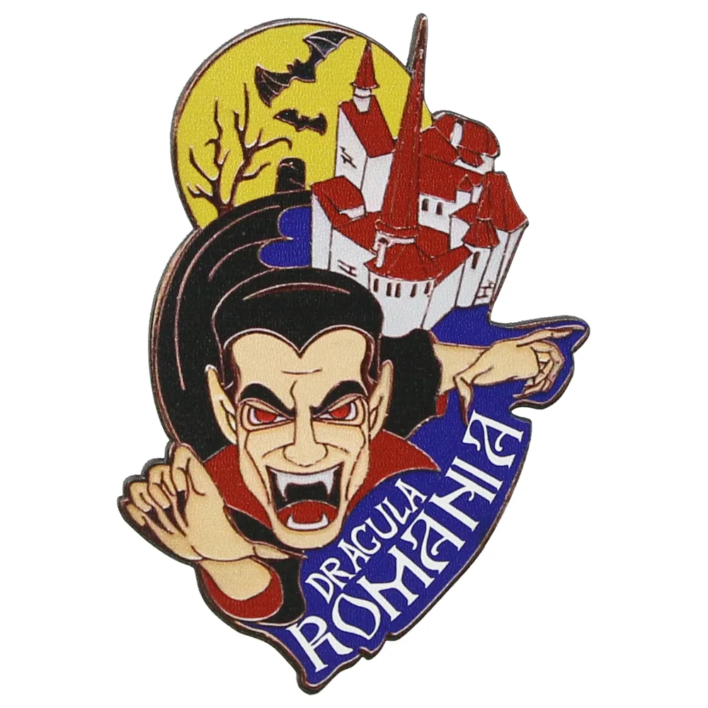 Magnet frigider din lemn "Dracula/Romania" 9x6 CM