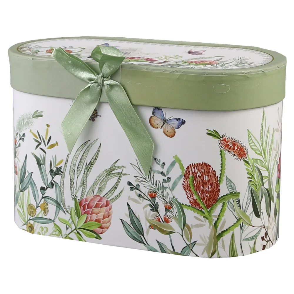 Set 2 cani din ceramica, cu franjuri, 300 ml, Flori de camp, in cutie decorativa - imagine 2