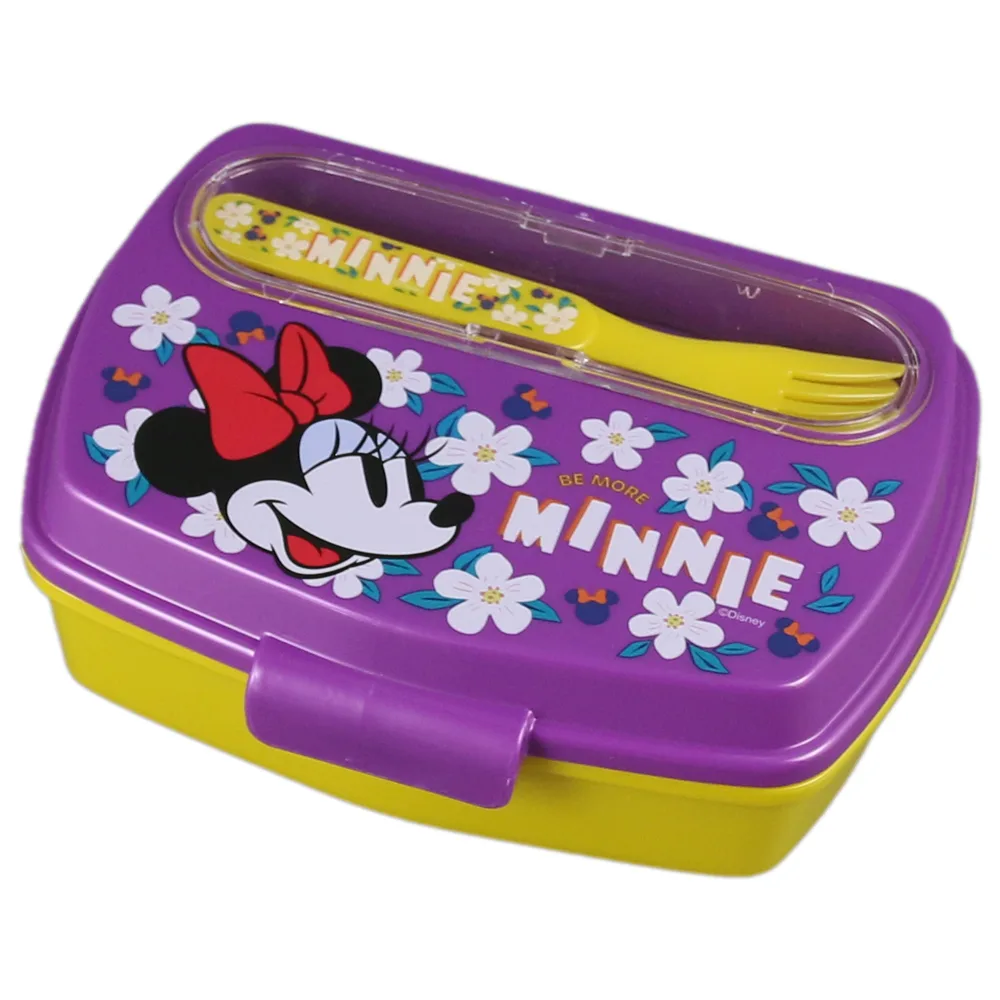 Cutie sandwich cu tacamuri, din plastic, Minnie Mouse, 17x14 CM - imagine 2
