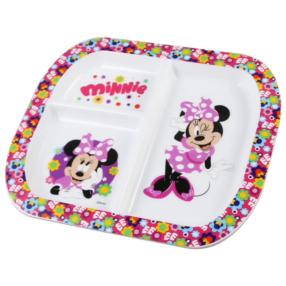 Farfurie compartimentata din plastic, Minnie Mouse, 22x19 CM