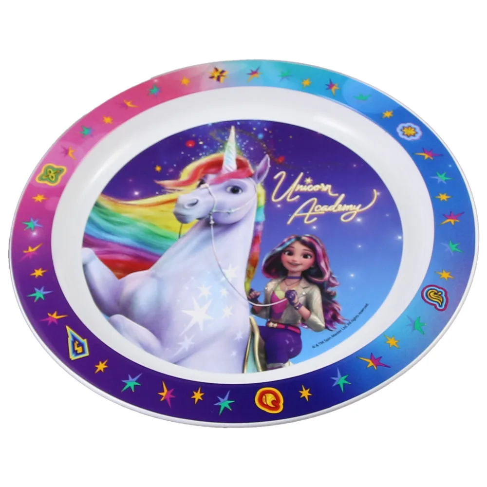 Farfurie intinsa din plastic, Unicorn Academy, 22 CM