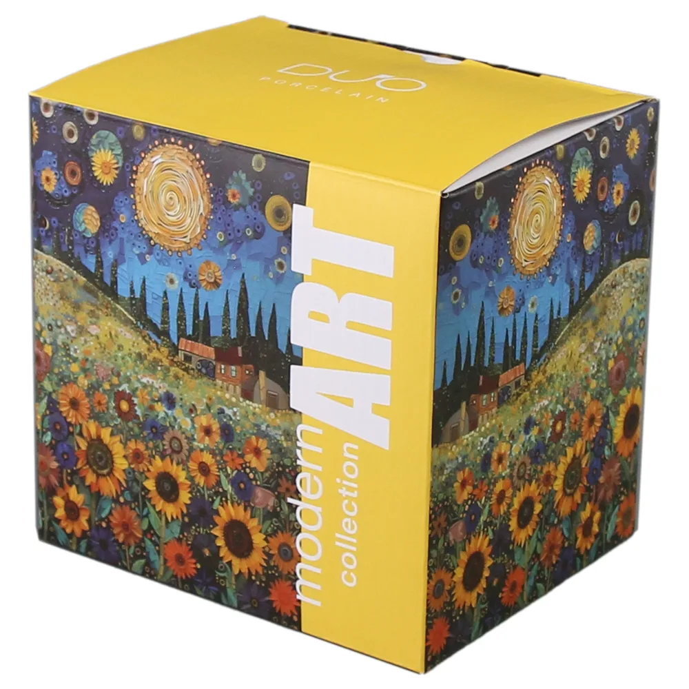 Cana portelan cu infuzor metalic si capac 450 ml, "Sunflower Field", Modern Art - imagine 2
