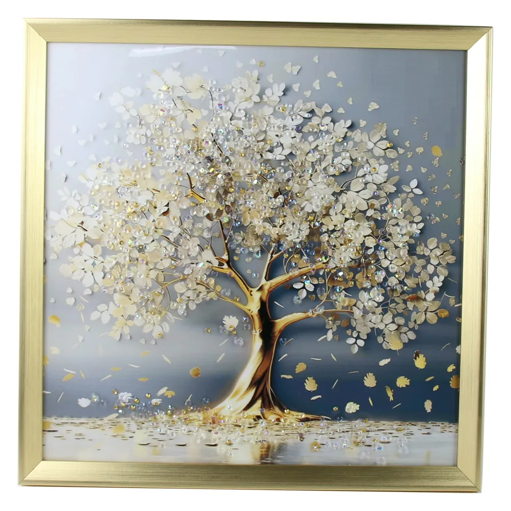 Tablou 3D cu pietricele stralucitoare 40 x 40 cm Copacul fermecat