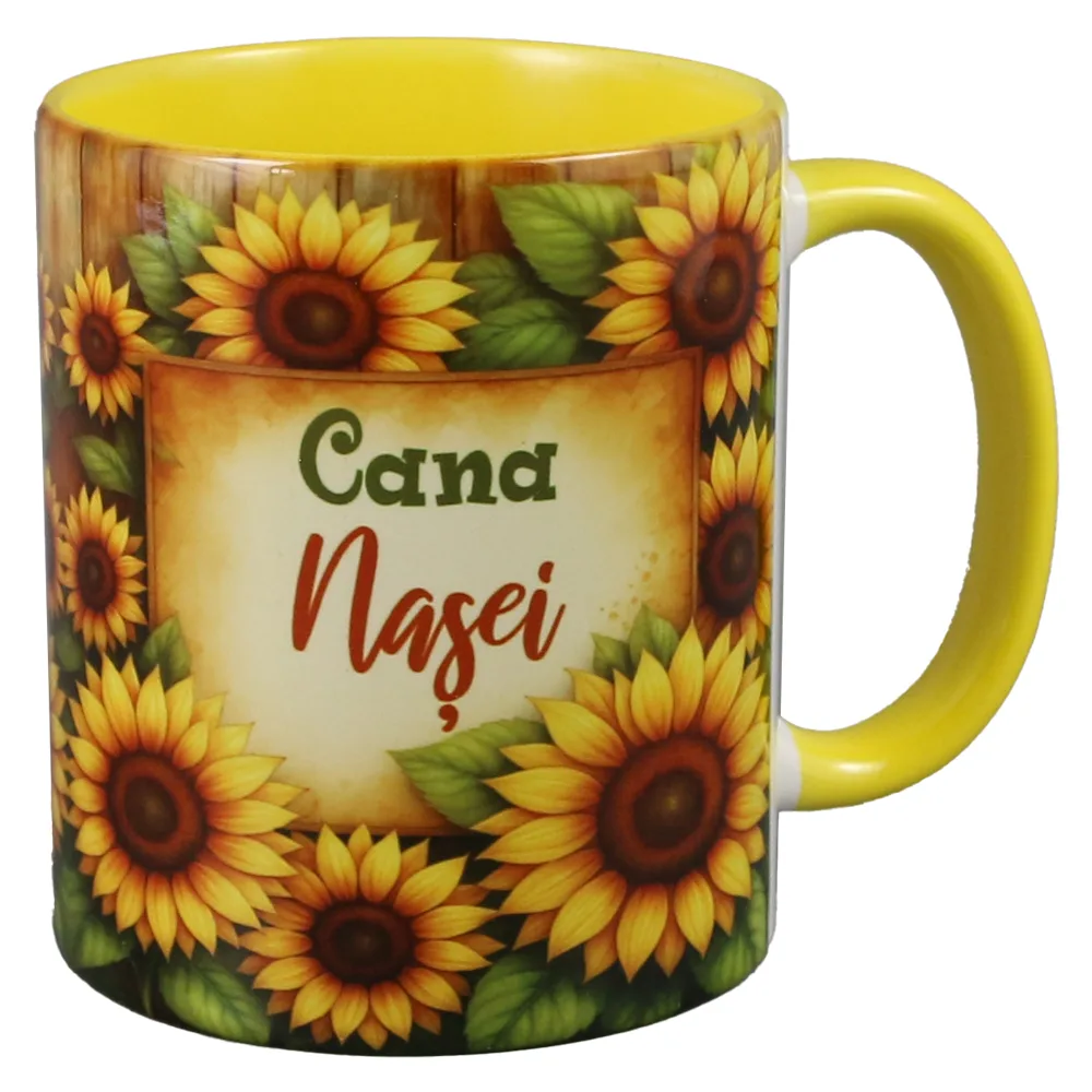 Cana ceramica "Cana Nasei" cu floarea-soarelui 330 ml