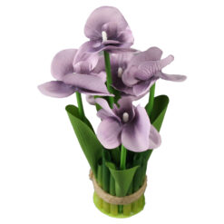 Aranjament decorativ cu orhidee artificiale 24 cm - imagine 3