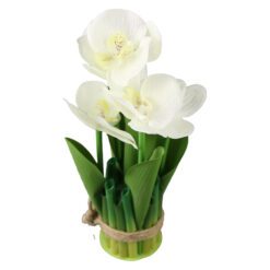Aranjament decorativ cu orhidee artificiale 24 cm - imagine 5