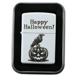 Bricheta metalica "Happy Halloween!" 4 x 5.5 cm, Corb cu dovleac