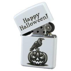 Alternative view of Bricheta metalica "Happy Halloween!" 4 x 5.5 cm, Corb cu dovleac
