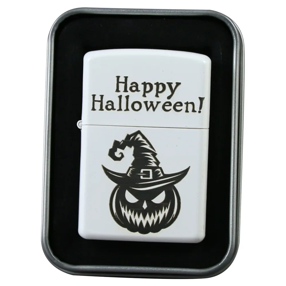 Bricheta metalica "Happy Halloween!" 4 x 5.5 cm, Dovleac
