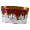Ghiveci oval din metal 23x11 CM, Merry Christmas