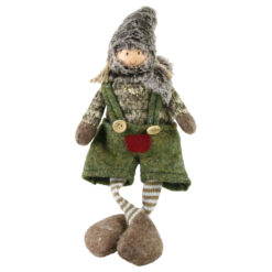 Alternative view of Figurina Copil cu picioare mobile, din textil 38 CM, Gri cu verde