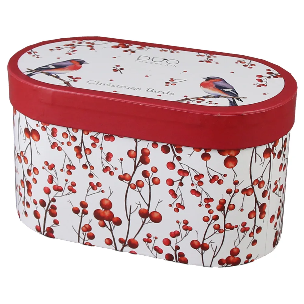 Set 2 cani din portelan, Christmas Birds, 360 ml, in cutie decorativa, Pasari de Craciun - imagine 2
